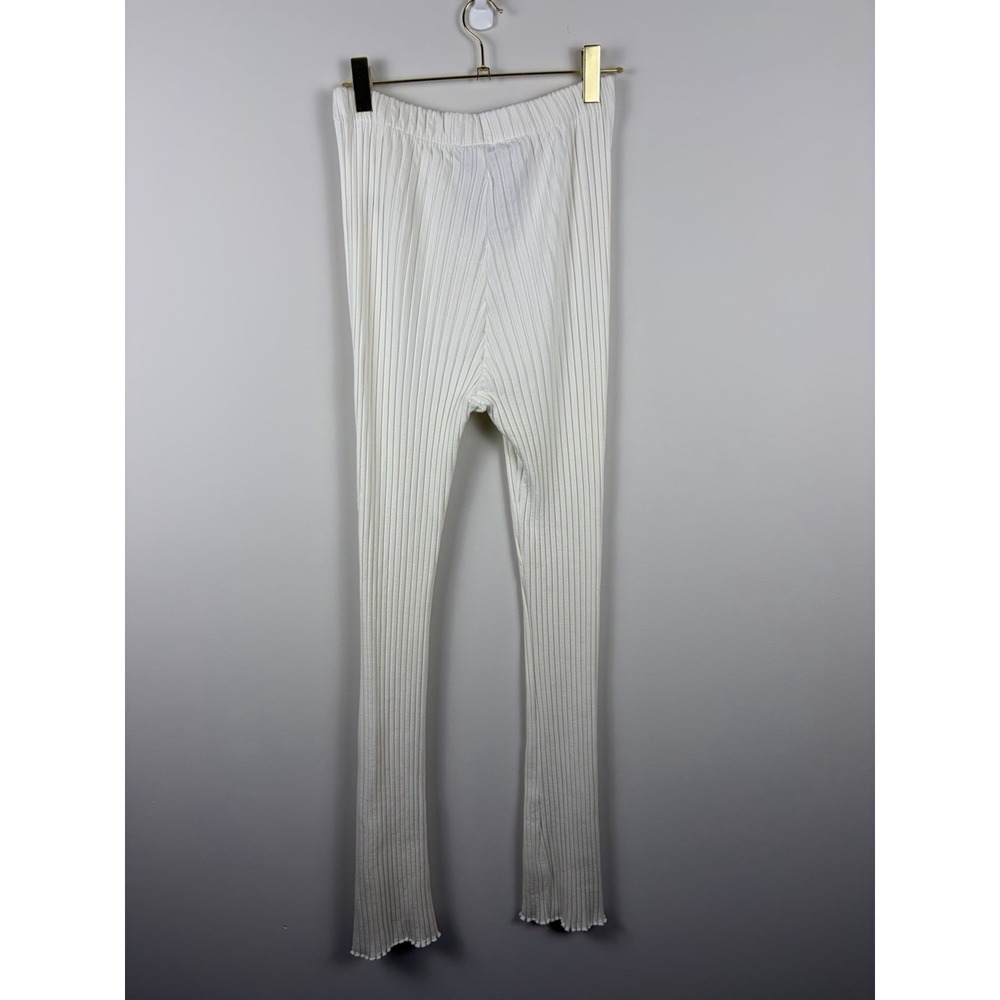 Simon Miller Pants Womens S Cream Rib Flare Pull On Stretch USA Quiet Luxury - Picture 2 of 5